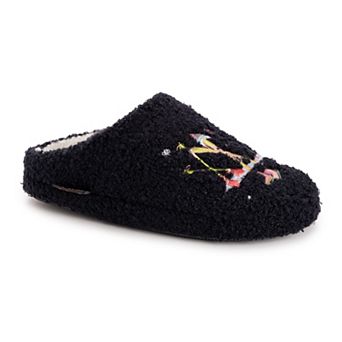 MUK LUKS Women's Novelty Embroidered Slip-On Clog Slippers