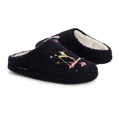MUK LUKS Women's Novelty Embroidered Slip-On Clog Slippers