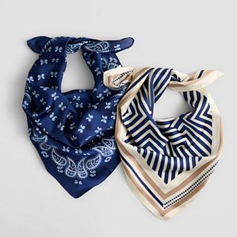 Women's LaValentina 2-Pack Labyrinth & Bandana Print Scarf Set
