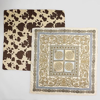 Women's LaValentina 2-Pack Cow & Paisley Print Scarf Set