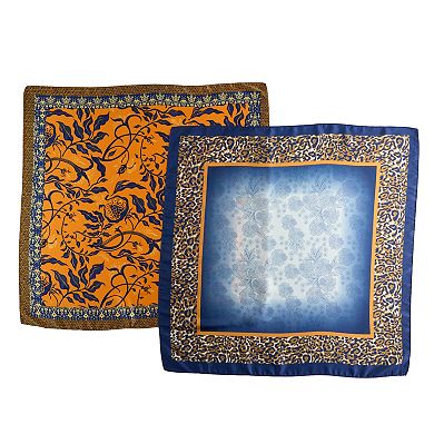Women's LaValentina 2-Pack Floral & Animal Print Scarves