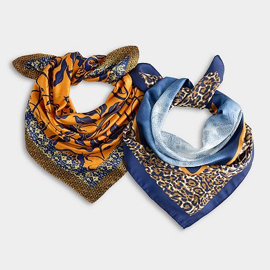 Women's LaValentina 2-Pack Floral & Animal Print Scarves