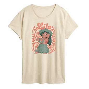 Women's Disney's Lilo & Stitch Floral Frame Graphic Tee
