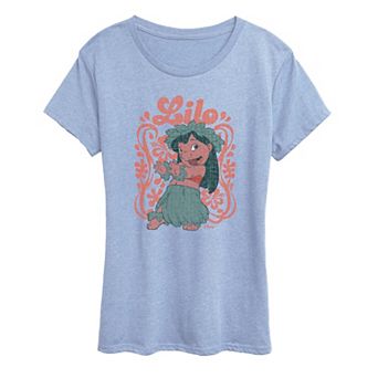 Women's Disney's Lilo & Stitch Floral Frame Graphic Tee