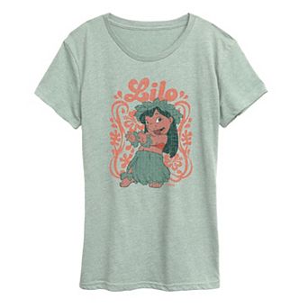 Women's Disney's Lilo & Stitch Floral Frame Graphic Tee