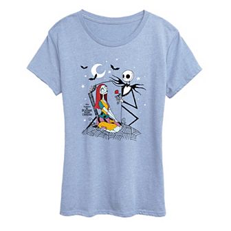 Women's Disney's The Nightmare Before Christmas Jack & Sally Rose Graphic Tee