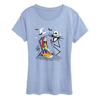 Women's Disney's The Nightmare Before Christmas Jack & Sally Rose Graphic Tee