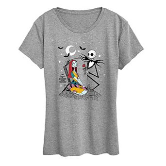 Women's Disney's The Nightmare Before Christmas Jack & Sally Rose Graphic Tee