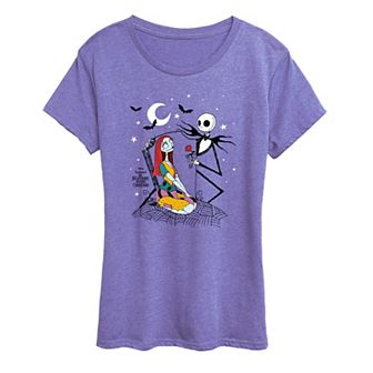 Women's Disney's The Nightmare Before Christmas Jack & Sally Rose Graphic Tee