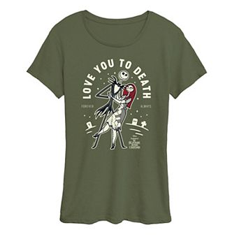 Women's Disney's The Nightmare Before Christmas Jack & Sally Love You To Death Graphic Tee