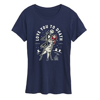 Women's Disney's The Nightmare Before Christmas Jack & Sally Love You To Death Graphic Tee