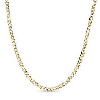 LYNX Men's 14k Gold-Plated 4.9 mm Flat Curb Chain Necklace