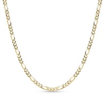 LYNX 14k Gold Over Silver 4 mm Flat Figaro Chain Necklace