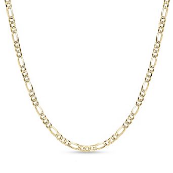 LYNX 14k Gold Over Silver 4 mm Flat Figaro Chain Necklace