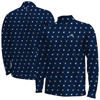 Men's Under Armour Navy Navy Midshipmen Gameday Armourfuse Half-Zip Top