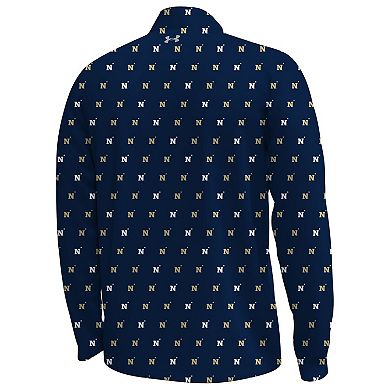 Men's Under Armour Navy Navy Midshipmen Gameday Armourfuse Half-Zip Top