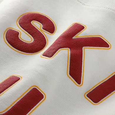 Women's Minnesota Golden Gophers Gameday Social White Raw Edge Boxy Cropped Sweatshirt