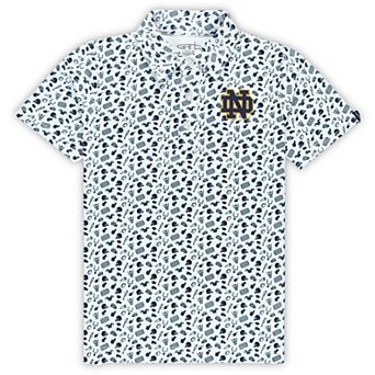 Toddler Garb White/Navy Notre Dame Fighting Irish Tom Allover Print Performance Polo