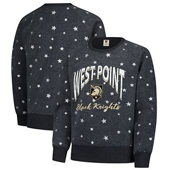 Girls Youth Wes & Willy Black Army Black Knights Shimmer Star Reverse Sweatshirt