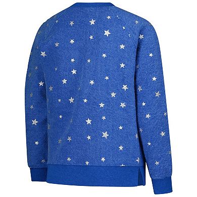 Girls Youth Wes & Willy Royal Florida Gators Shimmer Star Reverse Sweatshirt