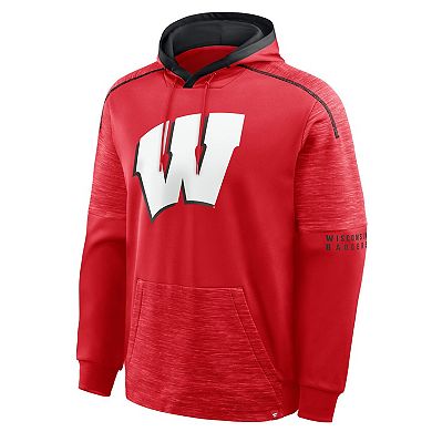 Men's Fanatics Red Wisconsin Badgers Quad Defender Hoodie