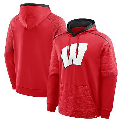 Men's Fanatics Red Wisconsin Badgers Quad Defender Hoodie