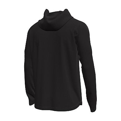 Men's Under Armour Black Wisconsin Badgers Tech Stretch Long-Sleeve Hooded T-Shirt