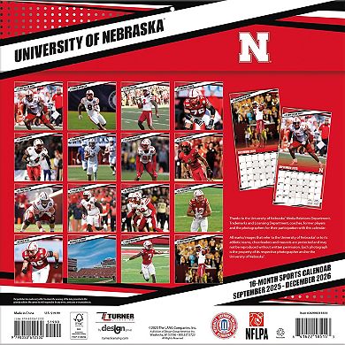 Nebraska Huskers 12 ۝ x 12 ۝ 2026 Team Wall Calendar