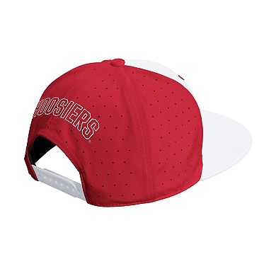 Unisex adidas White/Crimson Indiana Hoosiers Performance Flat Bill Adjustable Hat