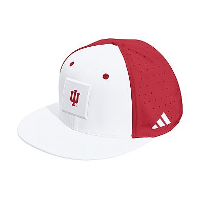 Unisex adidas White/Crimson Indiana Hoosiers Performance Flat Bill Adjustable Hat
