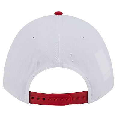 Men's New Era White/Scarlet Ohio State Buckeyes Arch Two-Tone Rope 9FORTY A-Frame M-Crown Adjustable Hat