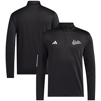 Men's adidas Black Mississippi State Bulldogs Strategy Half-Zip Golf Jacket
