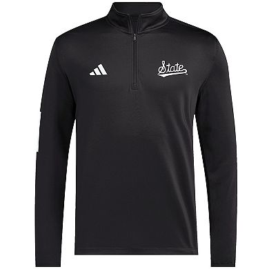 Men's adidas Black Mississippi State Bulldogs Strategy Half-Zip Golf Jacket