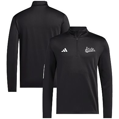 Men's adidas Black Mississippi State Bulldogs Strategy Half-Zip Golf Jacket