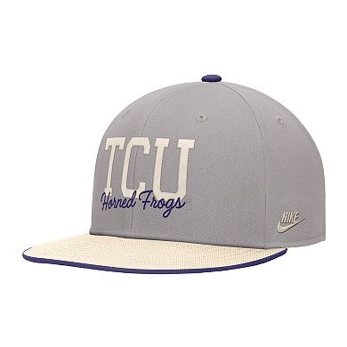 Men's Nike Gray TCU Horned Frogs Vintage Script Pro Dri-FIT Snapback Hat