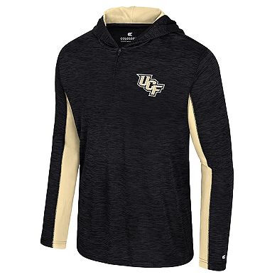 Men's Colosseum Black UCF Knights Always Sunny Quarter-Zip Hoodie