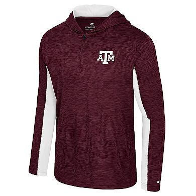 Men's Colosseum Maroon Texas A&M Aggies Always Sunny Quarter-Zip Hoodie