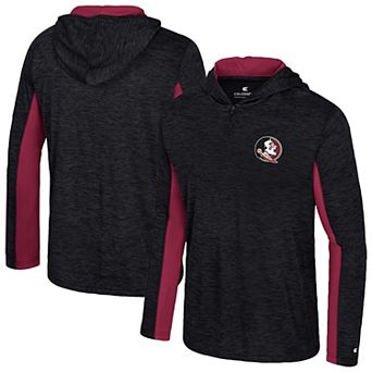 Men's Colosseum Black Florida State Seminoles Always Sunny Quarter-Zip Hoodie