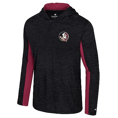 Men's Colosseum Black Florida State Seminoles Always Sunny Quarter-Zip Hoodie
