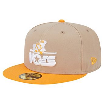 Men's New Era Khaki Tennessee Volunteers Throwback Two-Tone 59FIFTY Fitted Hat