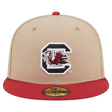 Men's New Era Khaki South Carolina Gamecocks Two-Tone 59FIFTY Fitted Hat