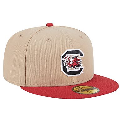Men's New Era Khaki South Carolina Gamecocks Two-Tone 59FIFTY Fitted Hat