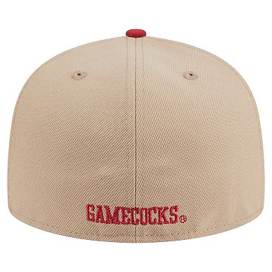 Men's New Era Khaki South Carolina Gamecocks Two-Tone 59FIFTY Fitted Hat