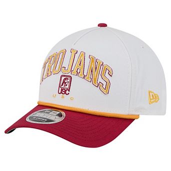 Men's New Era White/Cardinal USC Trojans Arch Two-Tone Rope 9FORTY A-Frame M-Crown Adjustable Hat