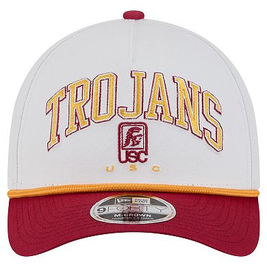 Men's New Era White/Cardinal USC Trojans Arch Two-Tone Rope 9FORTY A-Frame M-Crown Adjustable Hat