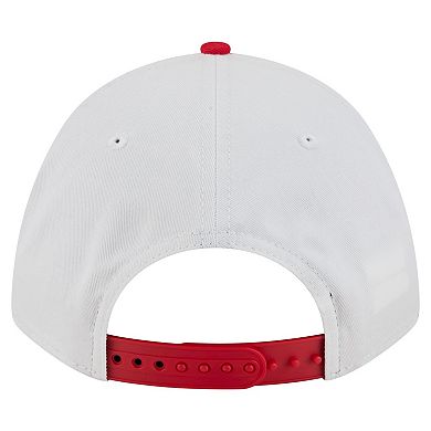 Men's New Era White/Scarlet Rutgers Scarlet Knights Arch Two-Tone Rope 9FORTY A-Frame M-Crown Adjustable Hat