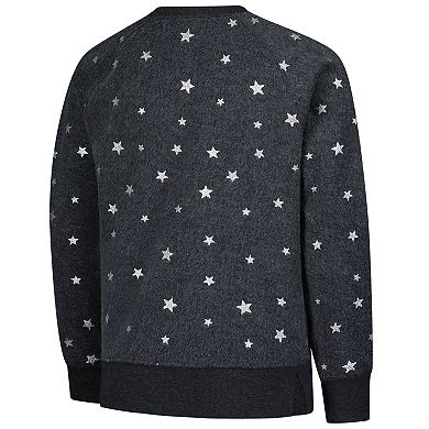 Girls Youth Wes & Willy Black Maryland Terrapins Shimmer Star Reverse Sweatshirt