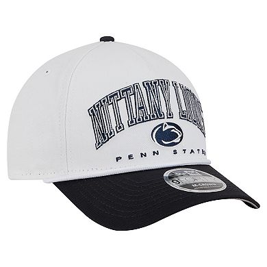 Men's New Era White/Navy Penn State Nittany Lions Arch Two-Tone Rope 9FORTY A-Frame M-Crown Adjustable Hat