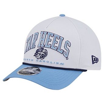Men's New Era White/Carolina Blue North Carolina Tar Heels Arch Two-Tone Rope 9FORTY A-Frame M-Crown Adjustable Hat