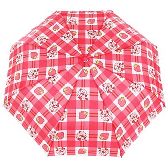 Strawberry Shortcake Gingham Plaid Compact Umbrella